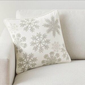 Pair of Pottery Barn Snowflake Embroidered pillows (covers only no insert)